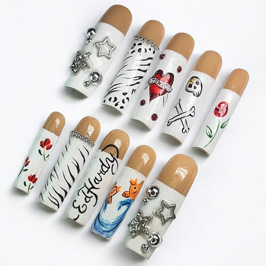 I Love Ed Hardy Press Ons